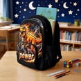 thumbnail image 4 of Xixirimido Fire Power Dinosaur Print 17" School Backpack for Boys Girls Multi-pocket Bookbags Elementary High School Bookbag Daypacks School Bag for Students, 4 of 8