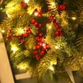 thumbnail image 2 of Christmas Wreath, 20 LED 16 Inch Spruce Berries Pine Cone Garland Artificial Holly Leaves Xmas Wreath for Home Party Indoor and Outdoor Use, 2 of 6