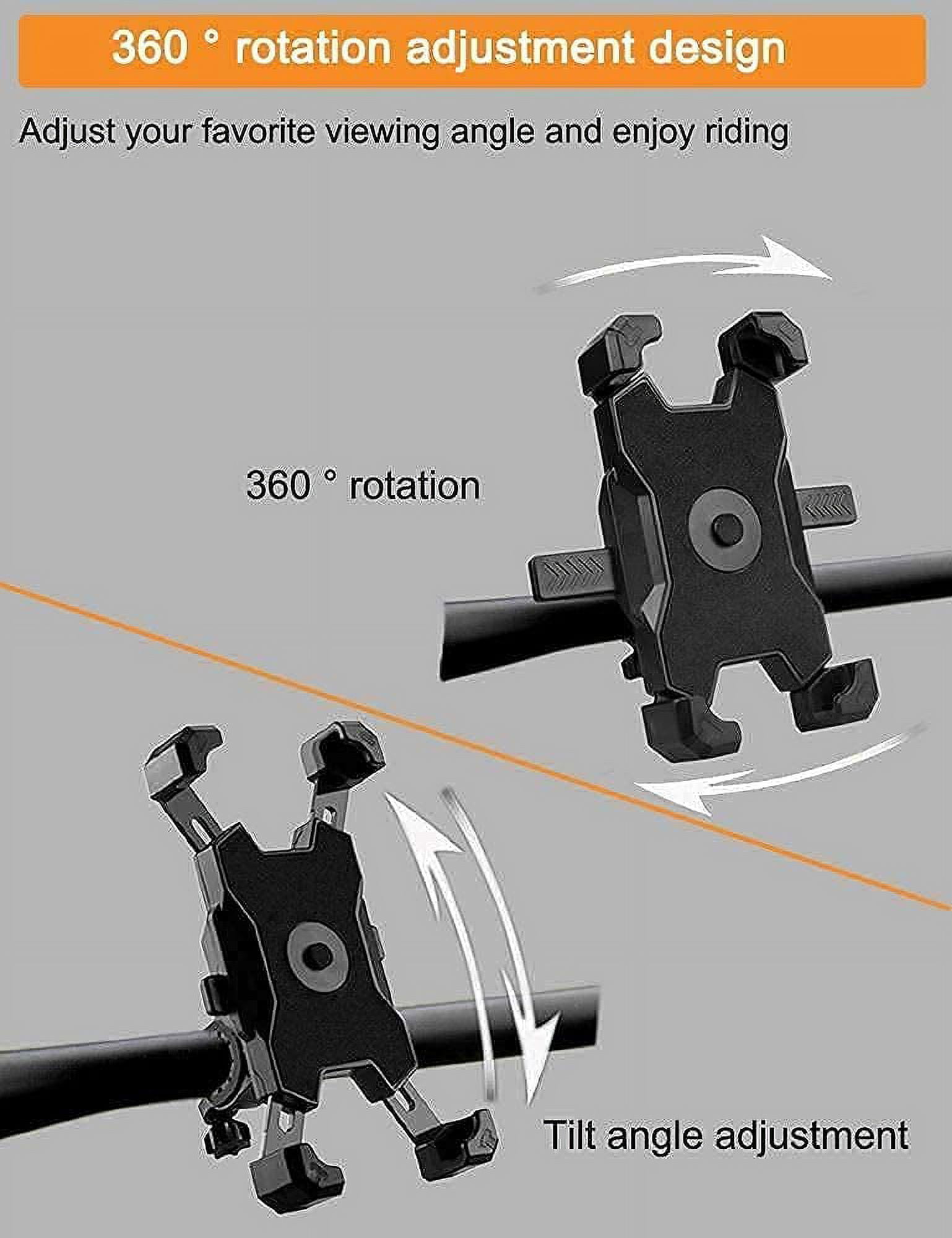Tattom Phone Holder for Bike, Adjustable Bike Phone Mount Easy Install Scooter Phone Holder, Bicycles Cell Phone Holder Handlebar for 4.7-6.8 inch Black .