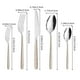 thumbnail image 3 of Stainless Steel Twists Handle Cutlery Western Steak Knife Fork And Spoon Set Twisted Rope Embossed Floral Cutlery Spoon, 3 of 6