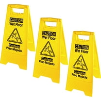 Genuine Joe, GJO85117BD, Universal Graphic Wet Floor Sign, 3 / Bundle, Yellow