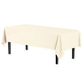 thumbnail image 4 of Exquisite Plastic Tablecloth Cover 54" X 108" Heavy Duty Disposable Single Count,1*Ivory White Tablecloth, 4 of 6