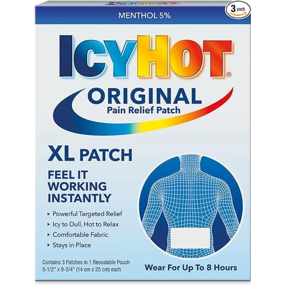 Icy Hot Extra Strength Medicated Patch, XL Back & Large Areas, 3 Count (Pack of 1)