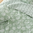 thumbnail image 2 of Great Bay Home Green Seashell Microfiber Reversible Quilt Set With Shams (Twin, Large Seashells), 2 of 4