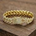 thumbnail image 6 of 14mm Cuban Link Bracelet For Men Women Silver/Gold/Rose Gold Bracelets Iced Out Miami Cuban Bracelet Hip Hop Jewelry Gift, 6 of 10