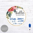 thumbnail image 3 of Hello I'm New Here Bright Floral Newborn Sign / 10" Round Dry Erase Fill In Infant Baby Hospital Round Photography Sign / Botanical Birth Announcement Circle Photo Prop, 3 of 6