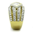 thumbnail image 4 of Two-Tone IP Gold (Ion Plating) Stainless Steel Ring with AAA Grade CZ in Clear for Women Clear Stone Color Style TK1551 Size 6, 4 of 4