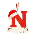 thumbnail image 2 of Christmas Decorations Clearance! Hanging Ornaments Christmas Little Red Hat Letter Pendant DIY Writable Name 26 Letter Pendant Gifts, 2 of 4