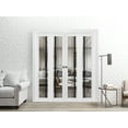 thumbnail image 2 of Sliding Closet Double Bi-fold Doors | Lucia 2566 White Silk Clear Glass | Sturdy Tracks Moldings Trims Hardware Set | Wood Solid Bedroom Wardrobe Doors, 2 of 4