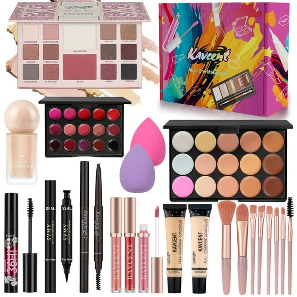 Kit de maquillaje KAVCENT para mujeres y adolescentes con paleta de sombras de ojos