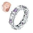 thumbnail image 6 of Dujiujun Faux Diamond Ring Shiny Crossed Ladies Crossover Two-tone Zircons Ring Party Supply, 6 of 7