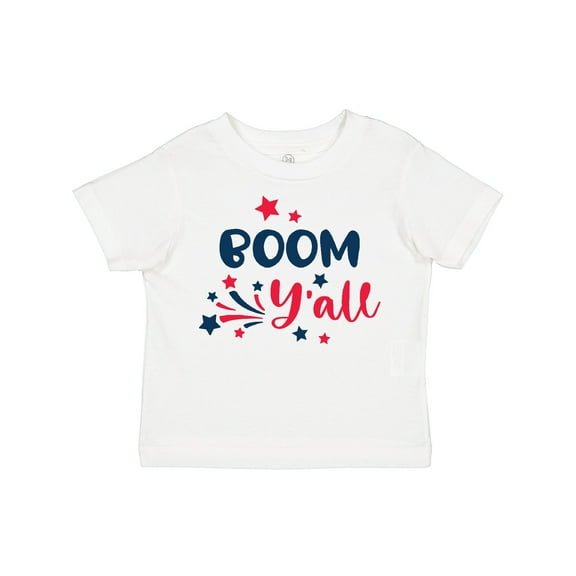 Inktastic 4th of July Boom Y'all with Red White and Blue Stars Boys or Girls Toddler T-Shirt