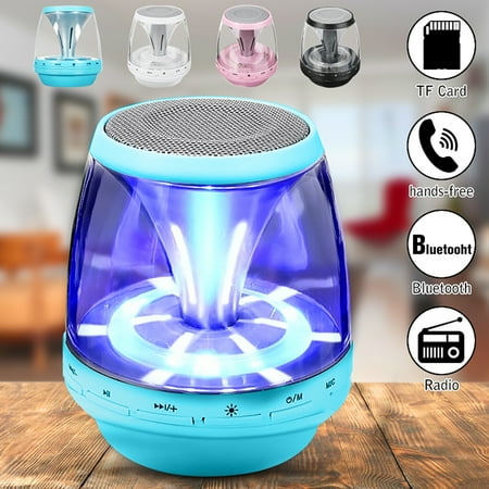 Portable Mini Wireless Stereo Bluetooth Speaker with LED Light + USB Cable For Smartphone Tablet