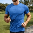 thumbnail image 2 of TEAJOPSUU Men's Crew Neck Sport T-Shirt Printed Short Sleeve Moisture Wicking Quick Dry For Hiking & Gym A-Sky Blue, 2 of 5