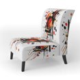 thumbnail image 3 of Designart "Abstract Symphony in Red and Black II" Red Abstract Upholstered Accent Chair - Modern Arm Chair For Bedroom, 3 of 7