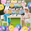 DHWELEC Easter Balloons Bunny,Happy Easter Decorations Balloon Set Latex Bunny Balloons With Banner For Easter Holiday Home Decoration