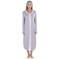 thumbnail image 2 of WBQ Women Maternity Nursing Gown Long Sleeve Nightgown Sleepshirt Breastfeeding Sleepwear 3 in 1 Labor / Delivery / Nursing Hospital Gown S-2XL, 2 of 5