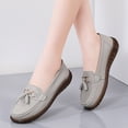 thumbnail image 2 of Womens Casual Leather Loafers Fashion Tassel Comfortable Walking Driving Shoes Moc Toe Non Slip Work Shoes, 2 of 8