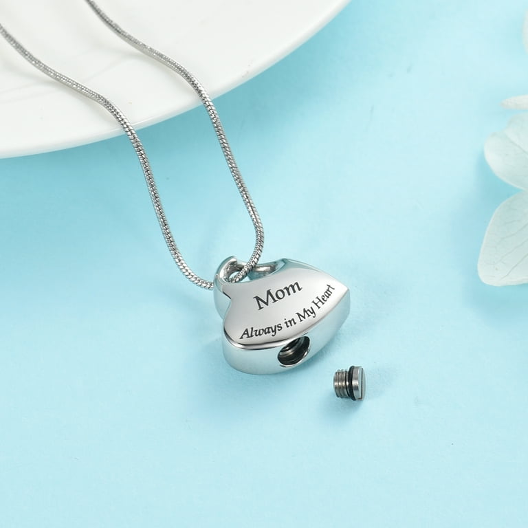 Heart Cremation Jewelry for Ashes Urn Necklace Lockets for Mom