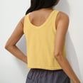 thumbnail image 7 of Cotton Linen Crop Tops Womens Loose Fit Crewneck Sleeveless Tank Top Workout Casual Summer Tee Solid Color (XL, Yellow), 7 of 7