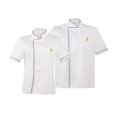 thumbnail image 1 of Set de 2pcs Chaquetas Cortas Pecho Bolsillo Unisex Chef Camarero Cocina Yinane chaqueta de cocinero manga corta, 1 of 8