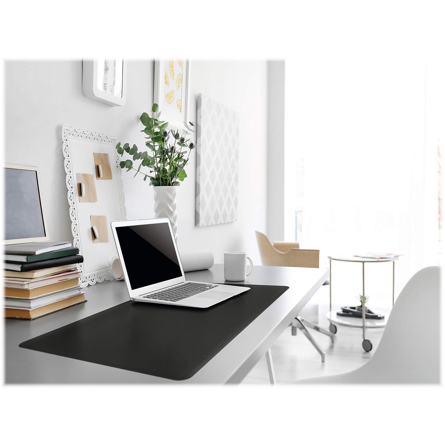 Durable Smooth Non-Slip Desk Mat Laptop PC Keyboard Mouse Pad, 65x52 cm, Black