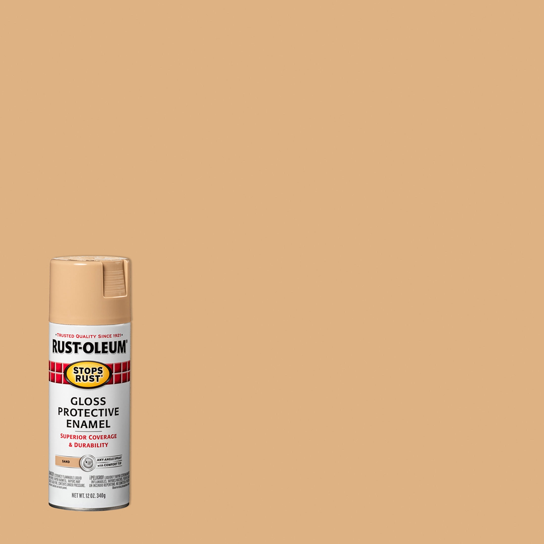 2-Pack Value - Rust-oleum stops rust gloss protective enamel sand spray paint, 12 oz
