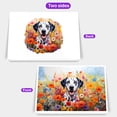 thumbnail image 2 of Welcome Spring Summer Dalmatian Portrait Flower Blue Sky 7x5in Folded Greeting Card Dog Lover Single Note Card with Envelope - 12001, 2 of 5