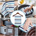 thumbnail image 3 of Blue Navy Striped 1 Pack Kitchen Towel, Water Absorbent Dish Towel, Simple Abstract Greyish Lines Art Decorative Hand Towels - Quick Drying Cloth for Cooking Baking, 18x28 Inch, 3 of 8
