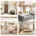 thumbnail image 5 of Furniliving 45.7" Storage Ottoman Bench with Arms and Pillows, Linen Button Tufted End of Bed Bench, Large Storage Bench for Bedroom, Entryway, Grey, 5 of 9
