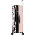 thumbnail image 4 of Betsey Johnson 30 Inch Checked Luggage Collection - Expandable Scratch Resistant ABS PC Hardside Suitcase - Designer Lightweight Bag with 8-Rolling Spinner Wheels 30in, Stripe Roses, 4 of 7