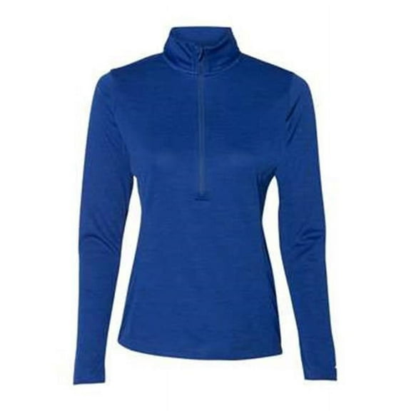 Russell Athletic B62734755 Womens Striated Quarter-Zip Pullover, Royal - Large