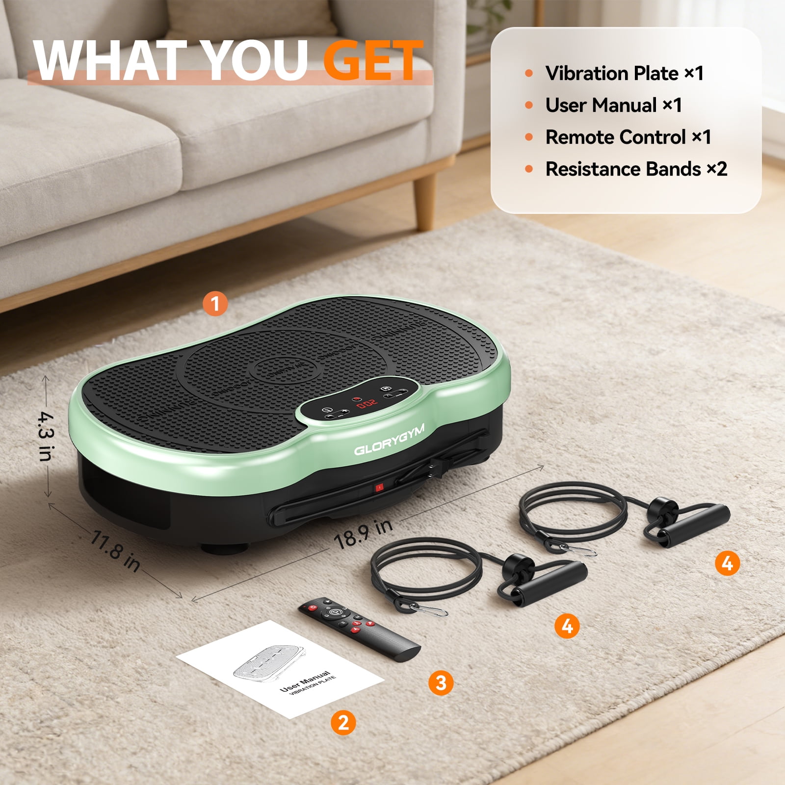 Anqdy Vibration Plate Exercise Machine Wellness-Focused Weight Loss Toning LCD Display Green