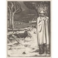 thumbnail image 2 of Richard Nicolaüs Roland Holst 20x24 Black Ornate Framed Double Matted Museum Art Print Titled: Shepherd with a Herd of Sheep in a Hilly Landscape (1897), 2 of 5