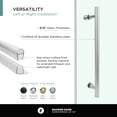 thumbnail image 6 of Fine Fixtures Frameless Shower Glass Door - Clear Single Sliding Shower Door with Tempered Glass - Shower Glass Panel Bathroom Door, Hardware Complete Kit 60" W x 80" D in Polished Chrome Finish, 6 of 11