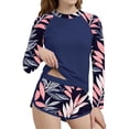 thumbnail image 2 of ITSAME Swimsuit Set for Girls, Crewneck Top and Boyshorts Sun Protection Quick-Dry Kids Fashion Swimwear 2-Piece Multicolor 6-7T, 2 of 5