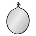 thumbnail image 1 of Kate and Laurel Yitro Round Wall Mirror, 30 x 37, Black, Decorative Versatile Rustic Wall Decor, 1 of 15