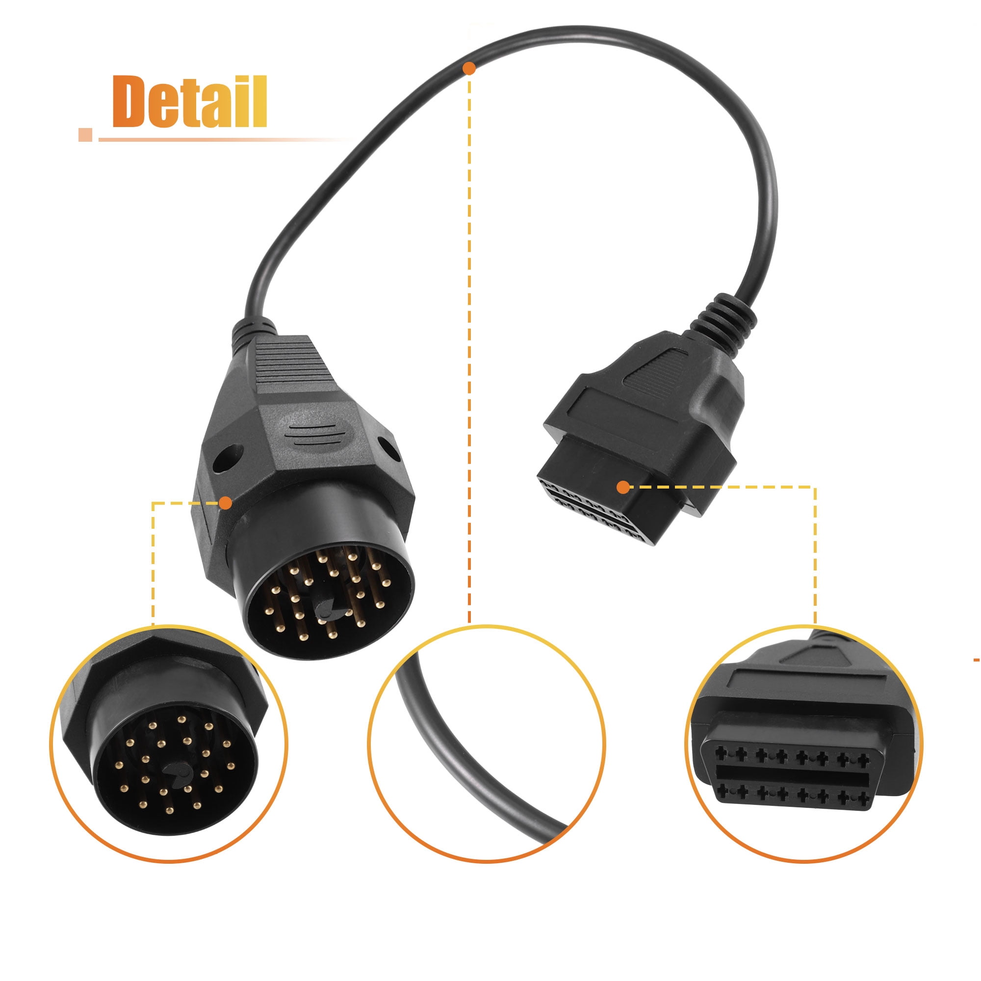 Unique Bargains OBD 1 20-Pin to OBD2 16-Pin Diagnostic Tool Adapter for BMW Models