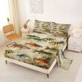 thumbnail image 2 of Castle Fairy Vintage Trout Assortment King Sheets 4pcs,Mixed Freshwater Game Fish Layout Bedding,Tan Orange,1 Fitted Sheet,1 Flat Sheet and 2 Pillowcases, 2 of 6