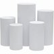 thumbnail image 1 of wonima02 Spandex Pillar Stand Covers for Metal Cylinder Pedestal Stands,Cylinder Spandex Pedestal Stand Cover Baby Shower Dessert Table Cover for Birthday Party Wedding (White,Large - 3PCS), 1 of 1