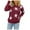 Claret, variant on Odeerbi Sweaters for Women Fall Sweaters 2025 Crew Neck Fashion Coat Top Loose Long Sleeve Splicing Coat Blue
