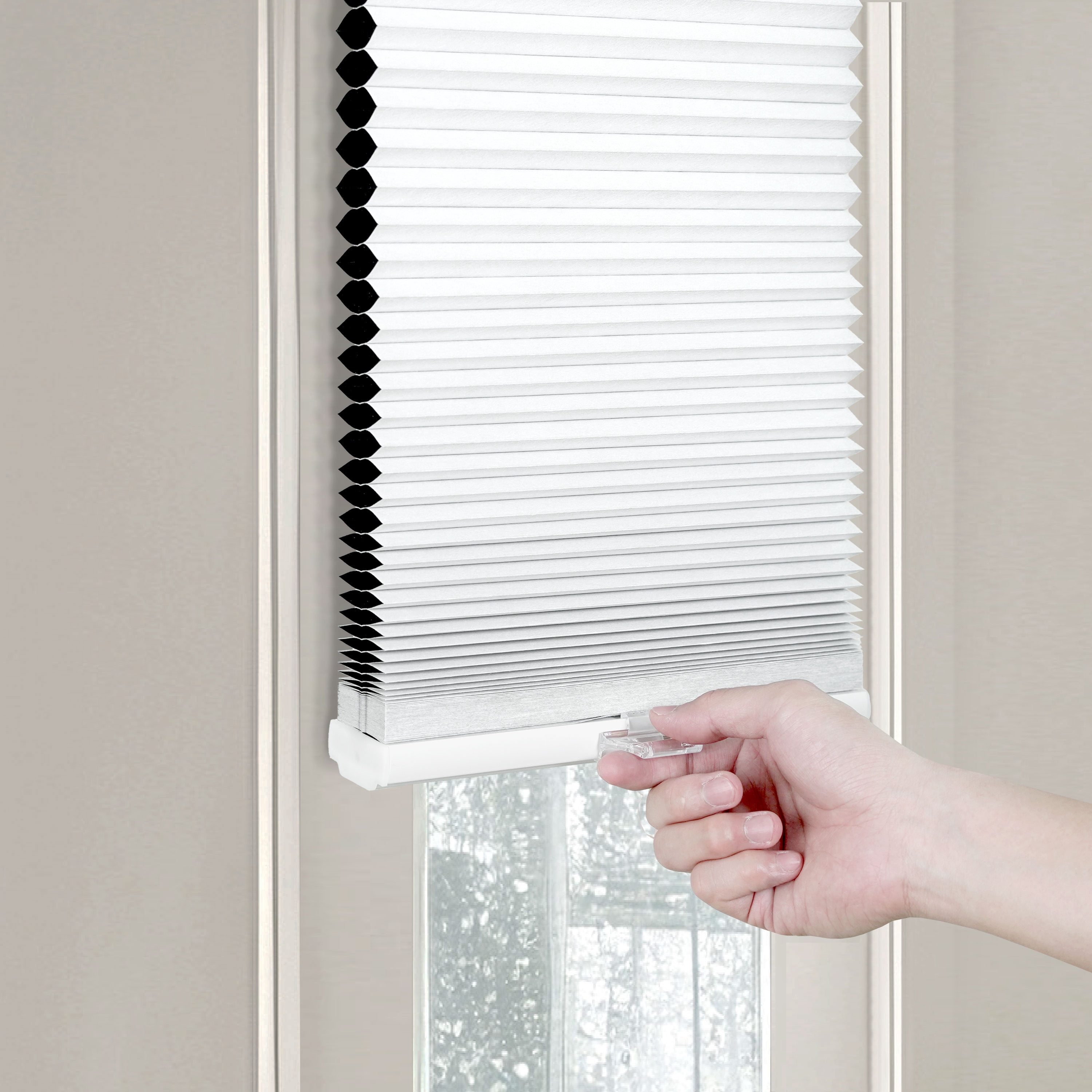 Regal Living Cordless 1.5" Blackout Cellular Sidelight Shade, White - 11.25 in. W x 72 in. L