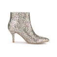 thumbnail image 4 of BLISSFUL STEP Women's Glitter Point Toe Stiletto Heels Ankle Boots Silver 6, 4 of 9