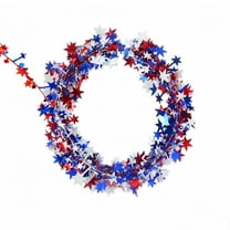 2 Pack Patriotic Star Garland – 25ft Red White Blue Decoration, 4th of July Independence Day Party Banner, USA Flag Themed Outdoor & Indoor Decor