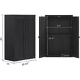 thumbnail image 3 of Bathroom Storage Cabinet, Freestanding Wooden Floor Cabinet with Adjustable Shelf and Double Door, Modern Wood Storage Cabinet for Bathroom, 3 of 8