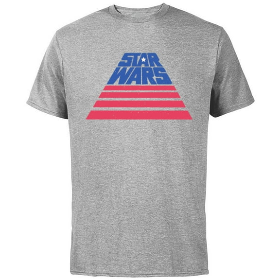 Star Wars Logo Broad Stripes July 4th Retro - Short Sleeve Cotton T-Shirt for Adults - Customized-Athletic Heather