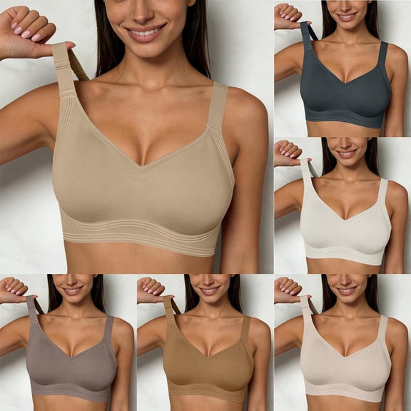 Naittoop Bras for Women Plus Size Minimizer No Underwire Supportive Full Coverage Wider Straps Seamless Tshirt Bra