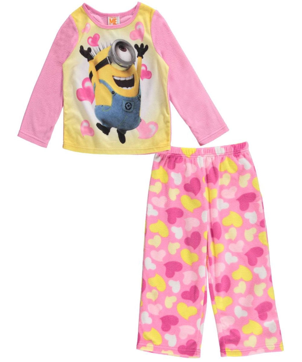 Minions Girls Minions 3 Piece Pajama Set Short Shirt Pants Size 4T