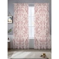 thumbnail image 2 of Pink Baroque Sheer Curtains 96 Inch Length 2 Panels Set, Farmhouse Scroll Floral Damask Patterned Voile Window Treatment Semi Sheer Long Curtains Drapes for Bedroom/Living Room/Kitchen 52"x96"x2, 2 of 7