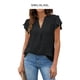 thumbnail image 3 of Guardurnaity Elegante camisa de gasa con cuello en V, duradera y elegante para el diario, camisa de tela de ajuste cómodo, camisa corta elegante Prendas para la parte del cuerpo negro XXL, 3 of 6